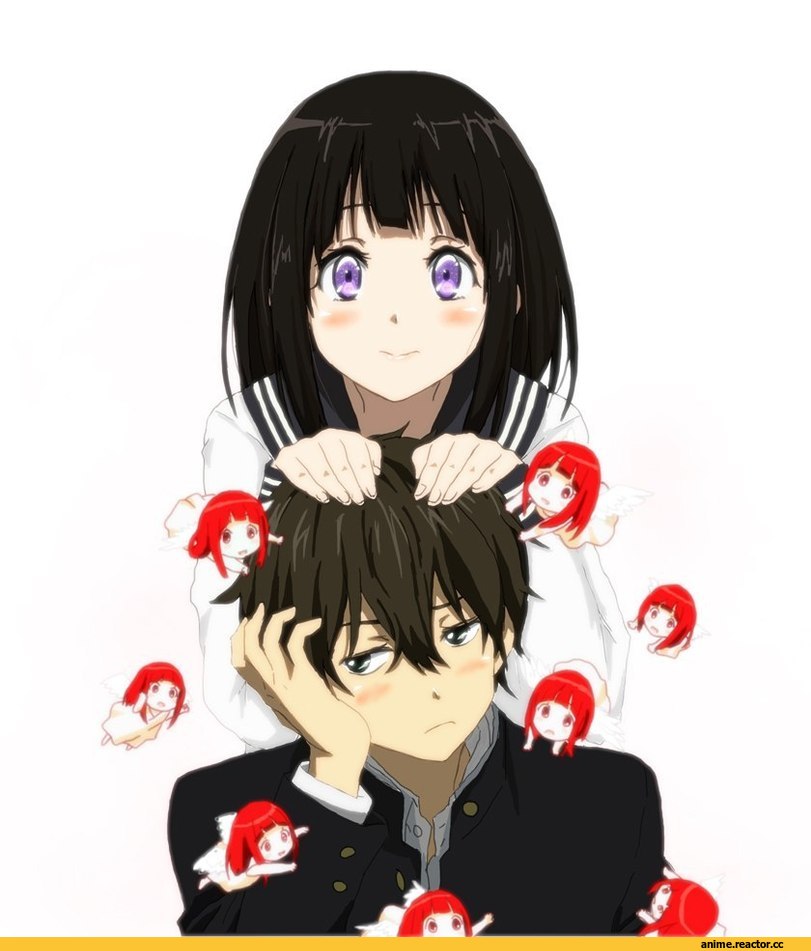 art, Hyouka, песочница, Chitanda Eru, Oreki Houtarou, Anime