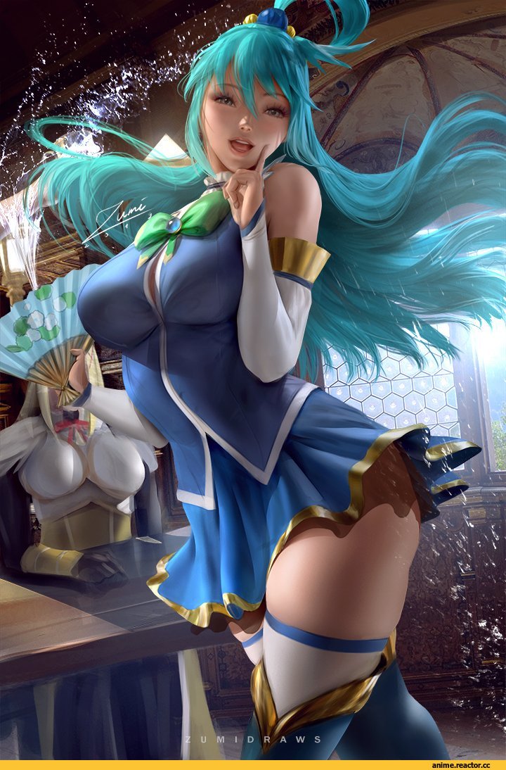 ZumiDraws, artist, Aqua (KonoSuba), KonoSuba, Darkness (KonoSuba), Anime Ero, Anime