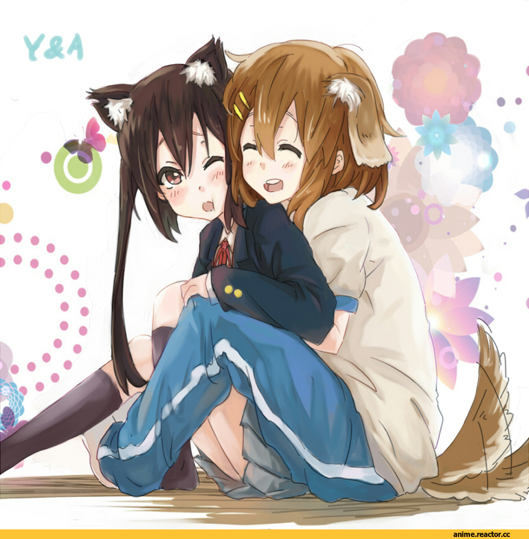 art, Deimos, Nakano Azusa, Hirasawa Yui, K-ON!, Неко, Animal Ears, Inumimi, Anime