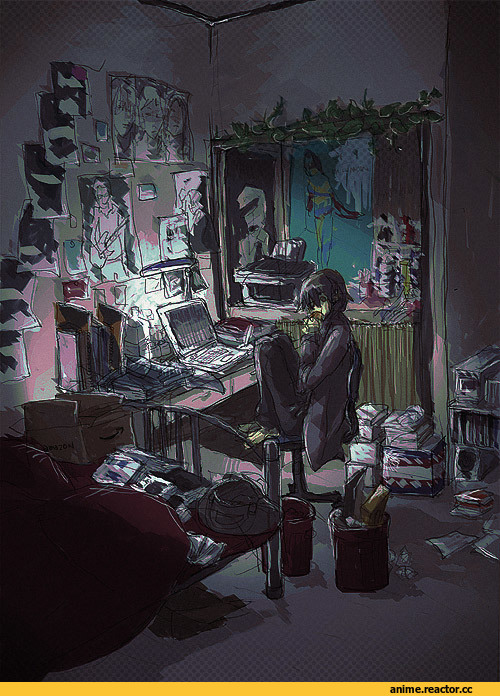 art, Deimos, hikky, hikikomori, neet, Tadanoneet, Anime