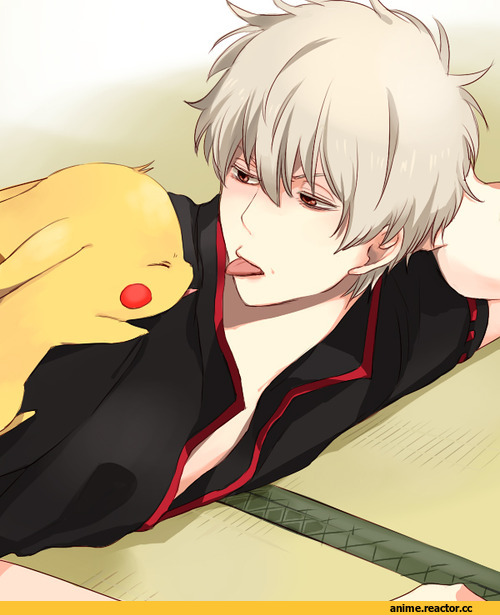 art, Gintama, пикачу, милота, 3, Sakata Gintoki, Anime