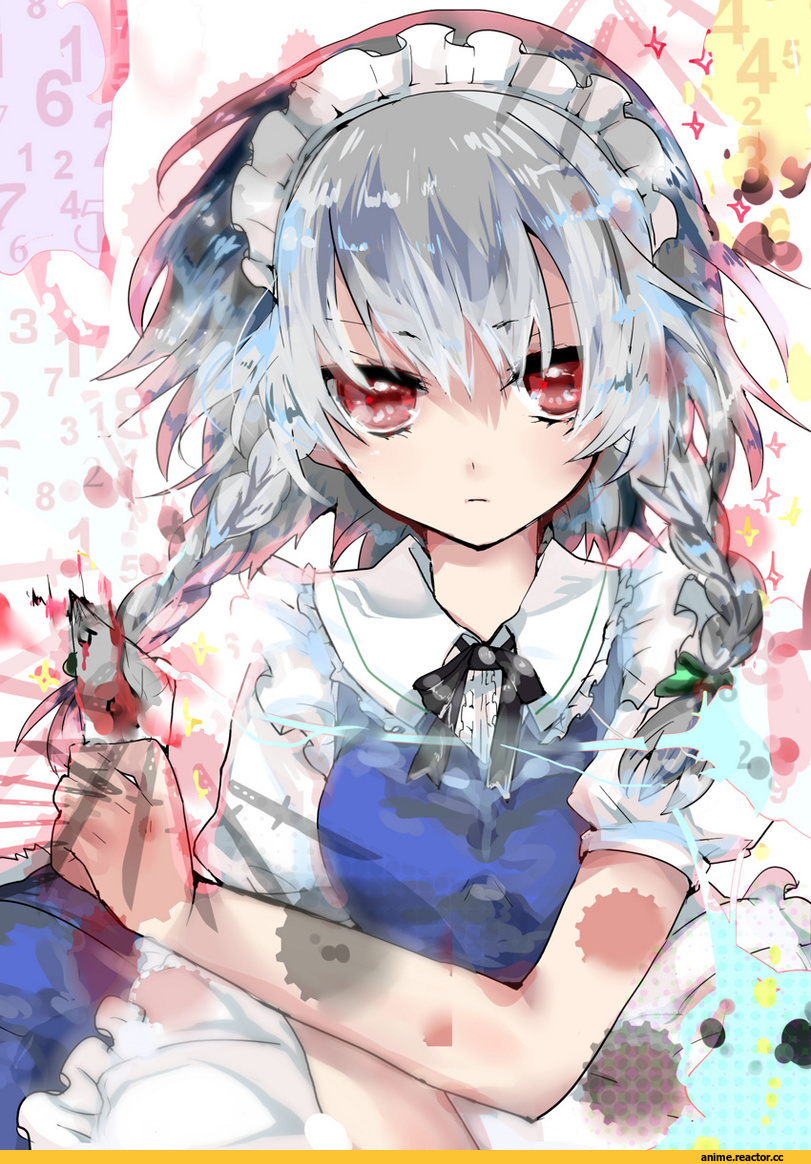 art, Сакуя, няша, личное, Touhou Project, Anime