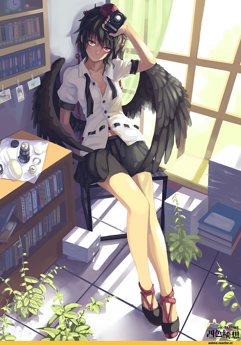 art, Shameimaru Aya, Touhou Project, Anime