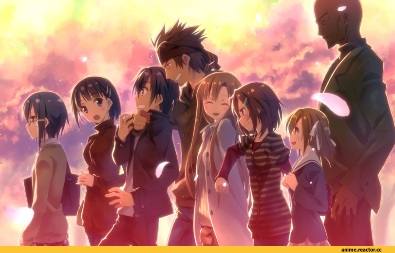 Кликабельно, art, Anime Art, Kirigaya Kazuto, Kirigaya Suguha, Asuna Yuuki, Lisbeth, Silica, Sinon, Klein, Anime, Sword Art Online, Agil