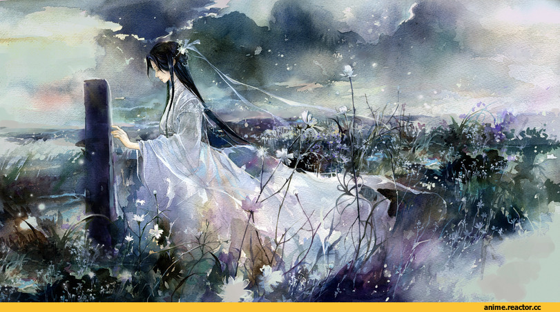 art, акварель, Кликабельно, моар ко катом, Anime