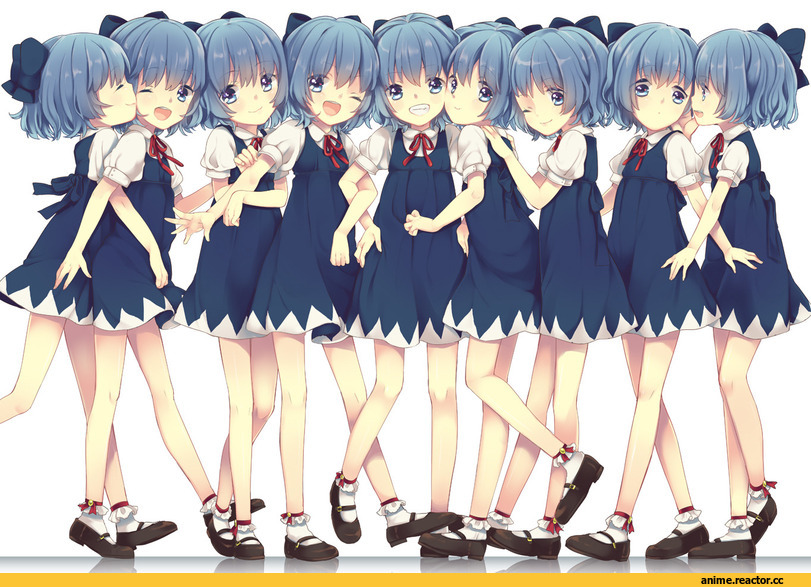 art, Touhou Project, Cirno, Maki, Anime