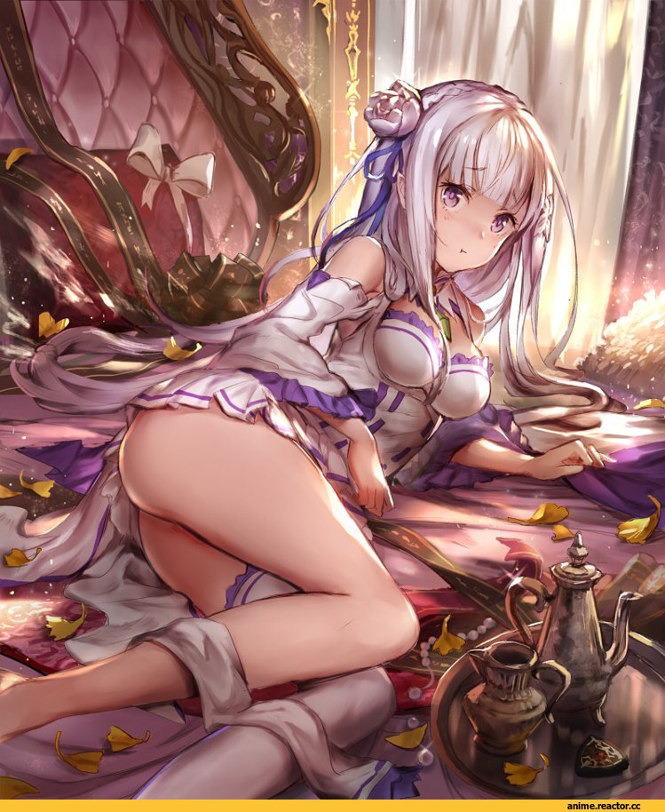 Emilia (re zero), Re Zero Kara Hajimeru Isekai Seikatsu, 77gl, oshiri, Anime Ero, Anime