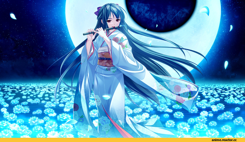 art, Tsukumo no Kanade, кимоно, длинные волосы, личное, Anime