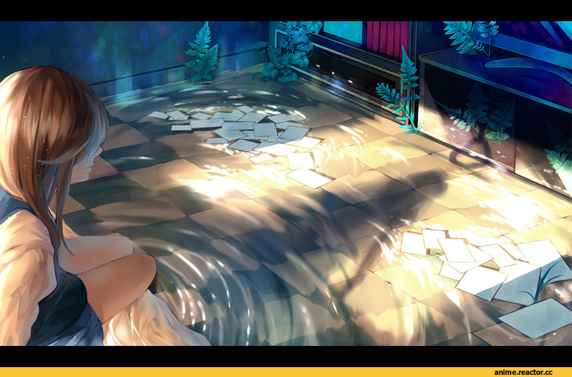 art, вода, Anime