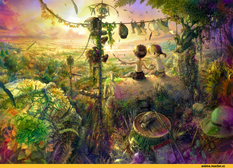 art, дети, Природа, Anime