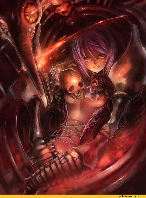 art, череп, Anime