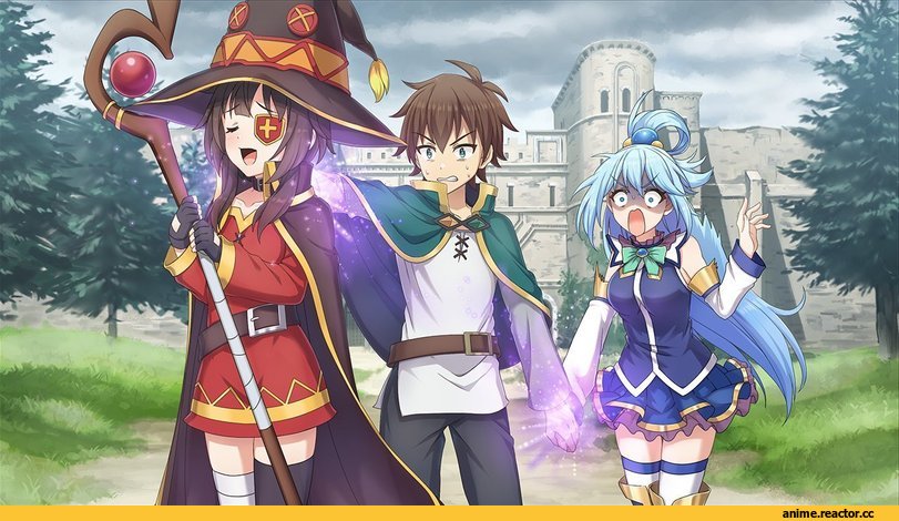 Megumin, KonoSuba, Satou Kazuma, Aqua (KonoSuba), Anime