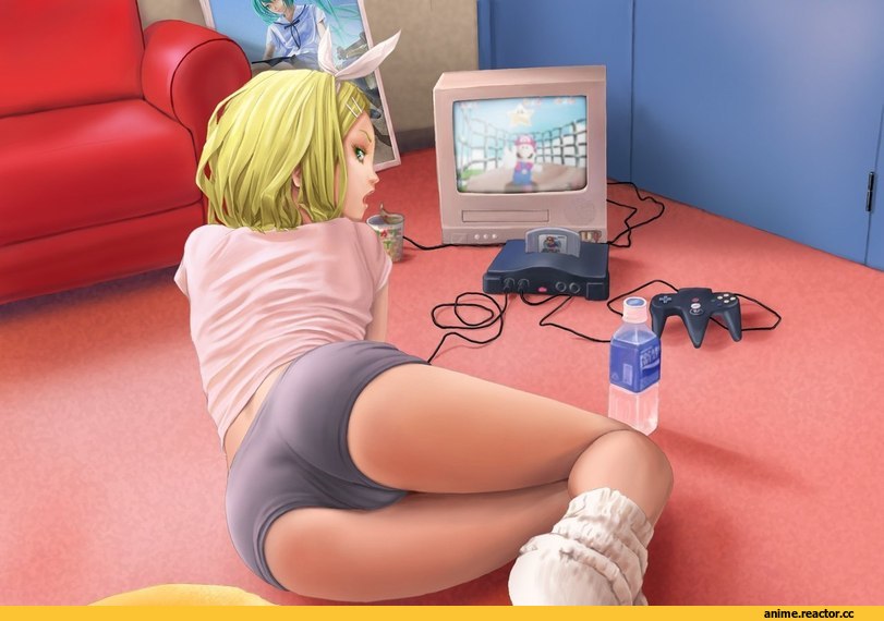 art, Vocaloid, Mario, няша, Kagamine Rin, Anime