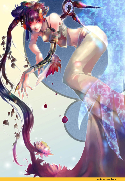art, девушка, цветы, няша, Anime