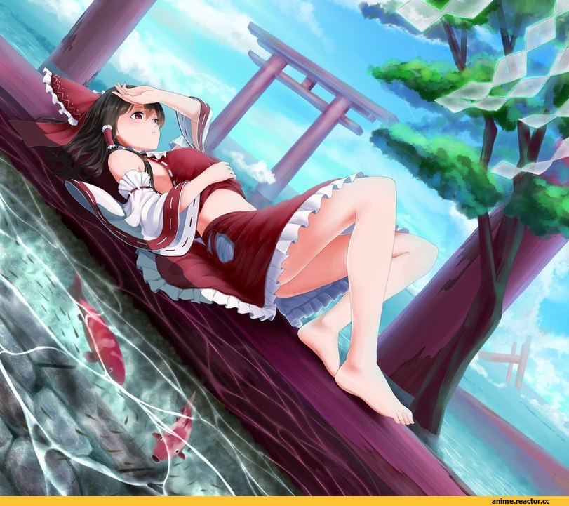 art, Hakurei Reimu, Touhou Project, Anime