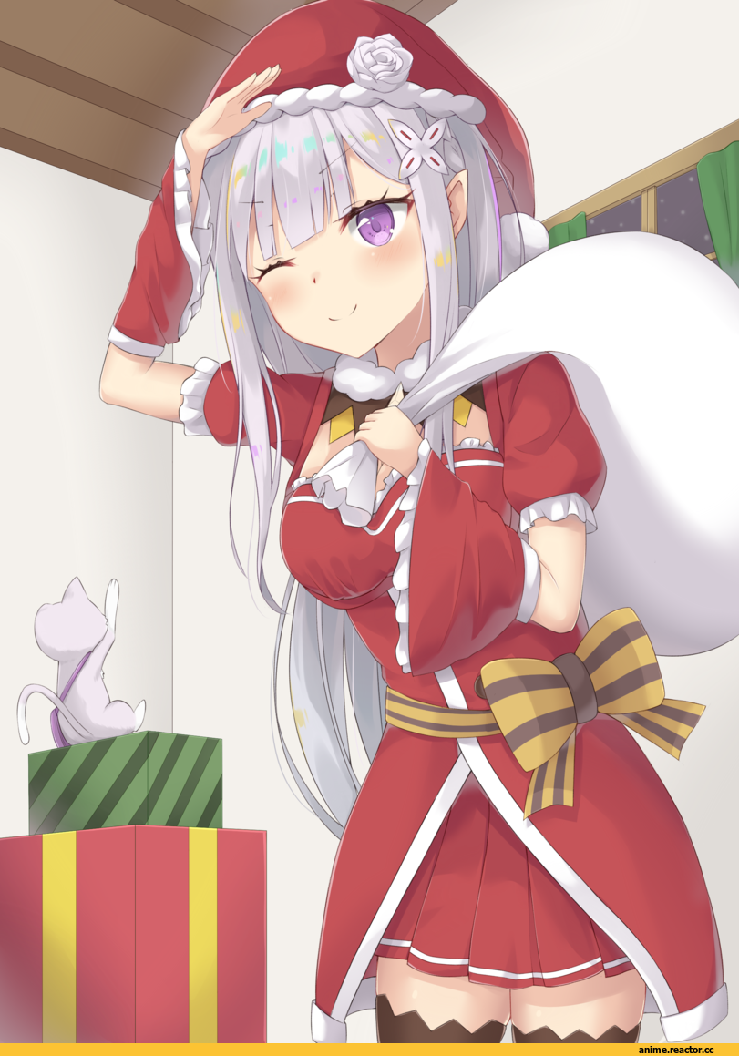 Emilia (re zero), Re Zero Kara Hajimeru Isekai Seikatsu, Merry Christmas, Anime