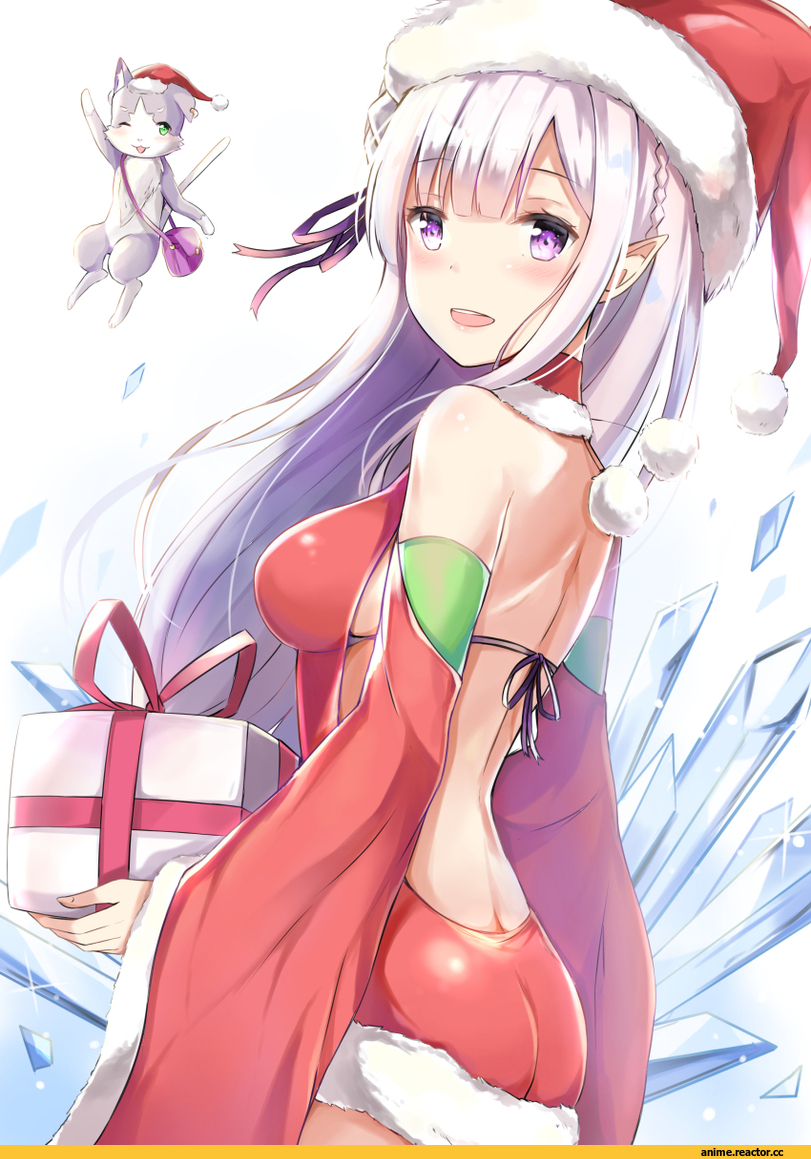 Re Zero Kara Hajimeru Isekai Seikatsu, Emilia (re zero), Pack (re zero), Anime Christmas, tailam, Anime