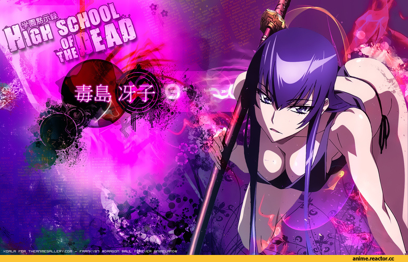 art, Saeko, Highschool of the Dead, Anime