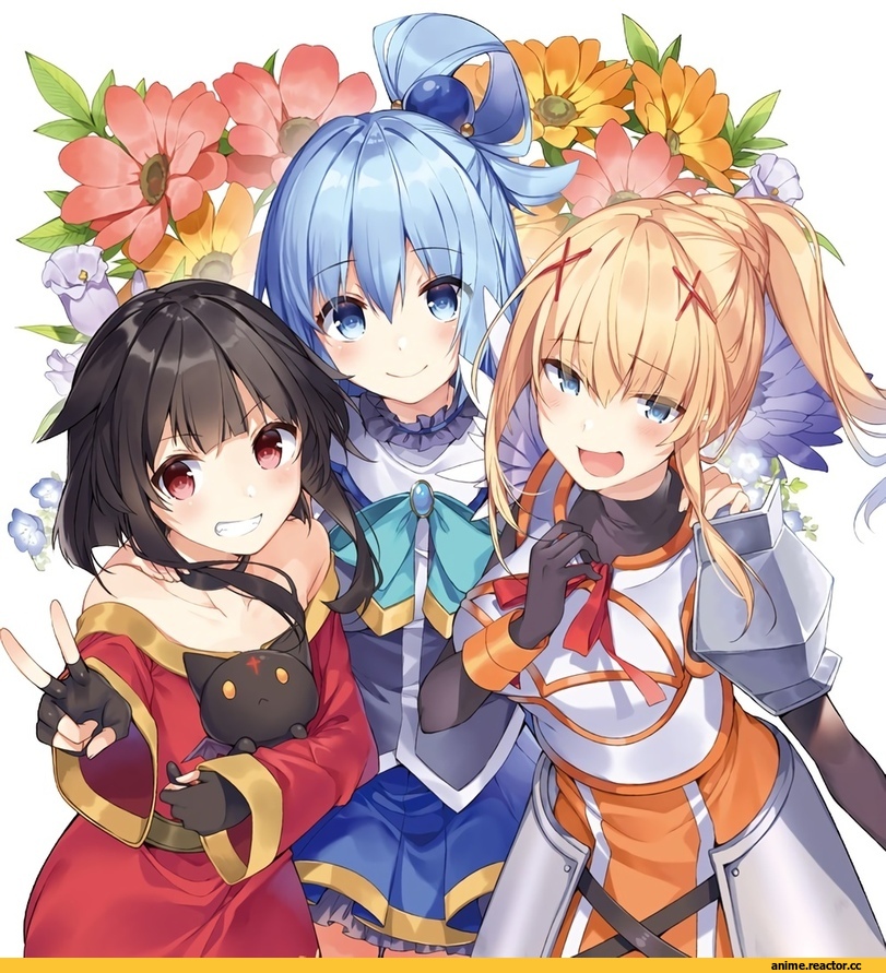 KonoSuba, Megumin, Aqua (KonoSuba), Darkness (KonoSuba), chomusuke, Anime