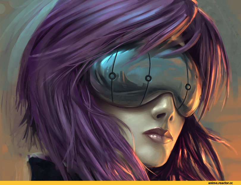 Ghost in the Shell, cyberpunk, art, Kusanagi Motoko, Anime