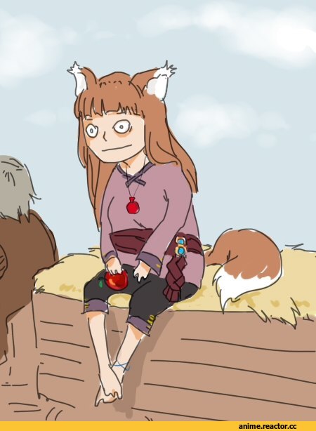 таксидермия, Spice and Wolf, Хоро, art, Чучело лисы, удалённое, Inumimi, Animal Ears, Anime