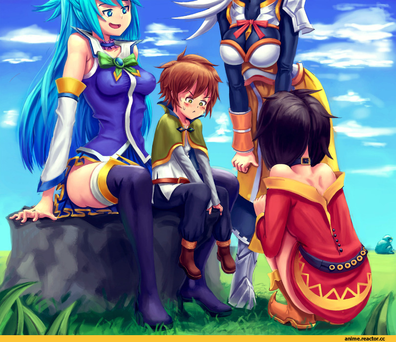 Megumin, KonoSuba, Aqua (KonoSuba), Kazuma Satou, Darkness (KonoSuba), kiomaru1, Anime