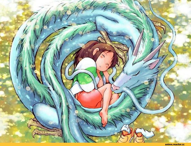 art, Унесенные призраками, хаяо миядзаки, дракон, Studio Ghibli, Anime