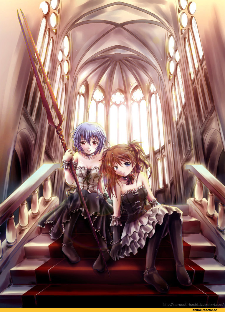 art, евангелион, asuka, ayanami rei, Anime