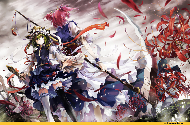 Touhou Project, art, Onozuka Komachi, Shiki Eiki, Anime