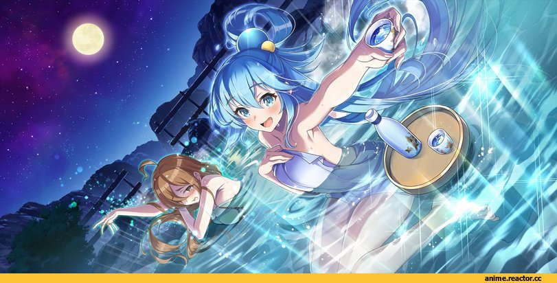 Aqua (KonoSuba), KonoSuba, Kantai Collection, crossover, salpin, Anime Art, artist, Anime Ero, Anime