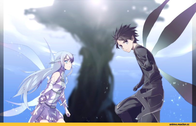 art, Asuna, Kirito, ALfheim online, Anime