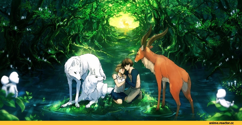 art, Mononoke Hime, продолжение в комментариях, ghibli, Studio Ghibli, Anime