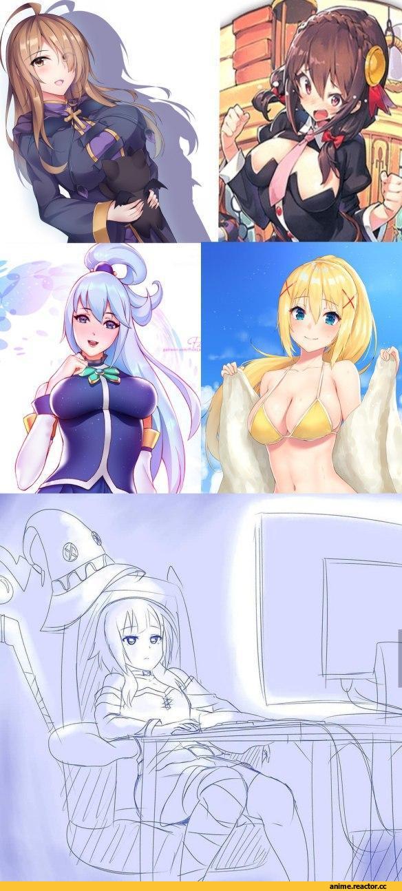 KonoSuba, Wiz (KonoSuba), Aqua (KonoSuba), Darkness (KonoSuba), Yunyun (KonoSuba), Megumin, chomusuke, Anime