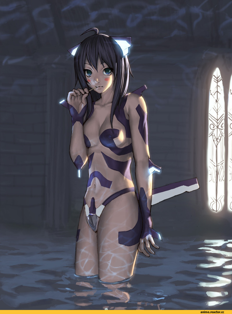 art, girl, SP2motion, iDNAR, сисечки, pantsu, вода, зубочистка, Anime