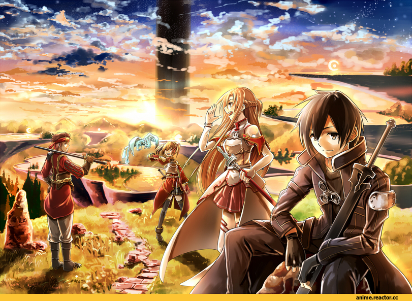 Sword Art Online, красивые картинки, art, под катом еще, Kirito, Asuna, Silica, Klein, Pina, Anime
