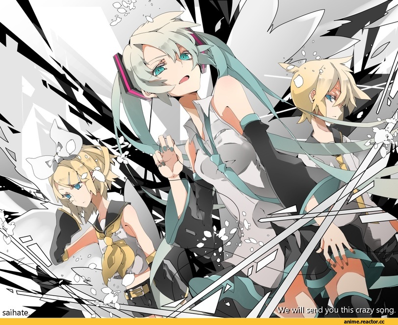 art, красивые картинки, Hatsune Miku, Vocaloid, Kagamine Rin, Kagamine Len, Anime