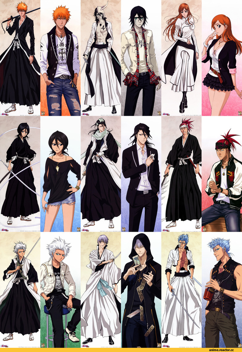 красивые картинки, Bleach, Kurosaki Ichigo, Kuchiki Rukia, Ulquiorra Schiffer, Kuchiki Byakuya, Abarai Renji, Hitsugaya Toushirou, Grimmjow Jaegerjaquez, Gin Ichimaru, Anime, art