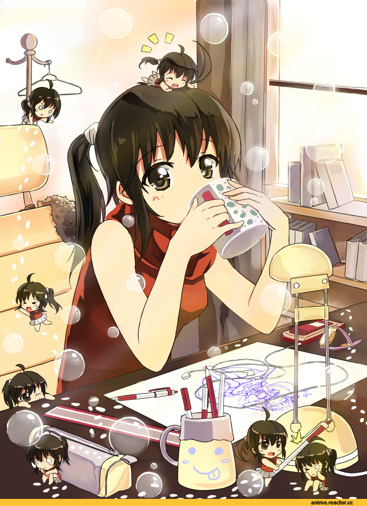 art, красивые картинки, мысль, пузырь, девушка, Anime