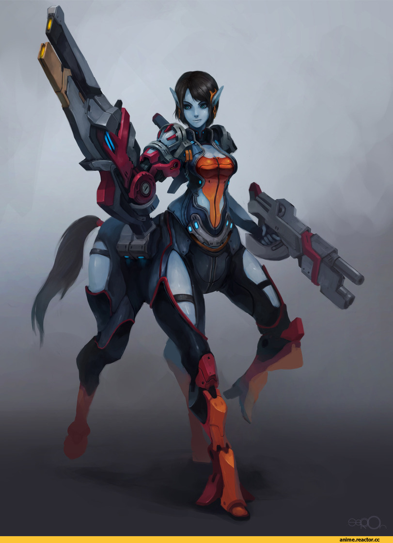 Sci-Fi, art, красивые картинки, Опасные Няшки, кентавр, удалённое, Anime Няши, Anime
