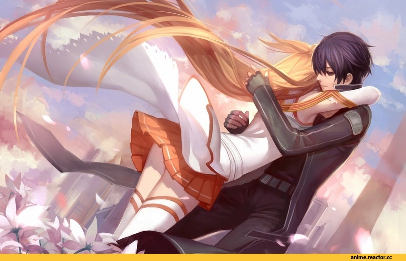 art, красивые картинки, Sword Art Online, Kirito, Asuna, Anime