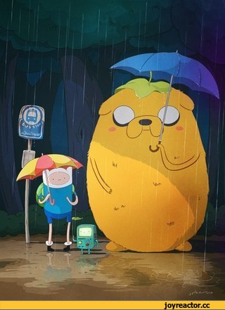 Тоторо, adventure time, фэндомы, adventure time art, art, красивые картинки, Jake, Finn, BMO, удалённое, Anime