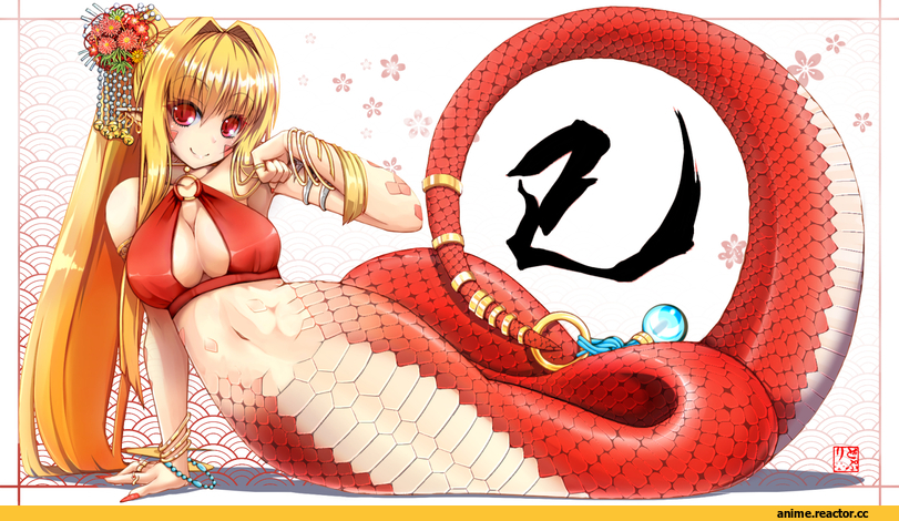 Monster Girl (Anime), Anime Art, art, красивые картинки, Ламия, под катом еще, Anime