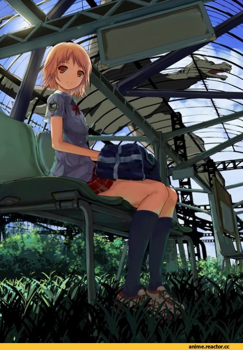 art, красивые картинки, девушка, дракон, песочница, удалённое, Anime
