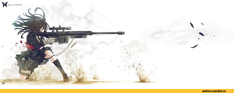 красивые картинки, art, Опасные Няшки, butterfly M82A1, Anime Няши, Anime