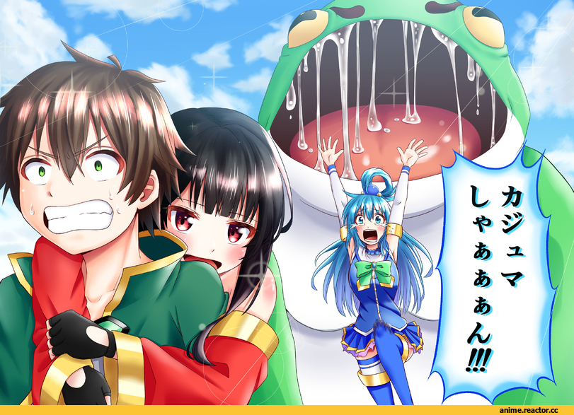 Satou Kazuma, KonoSuba, Megumin, Aqua (KonoSuba), Anime Art, artist, Anime