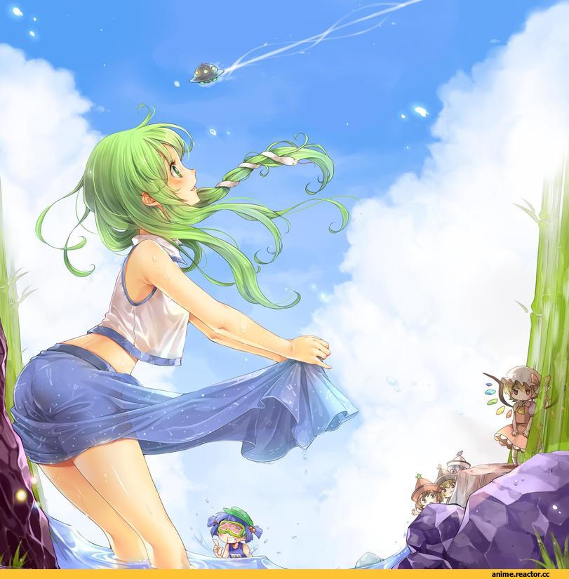 Touhou Project, Kochiya Sanae, art, красивые картинки, девушки, Anime Art, Anime