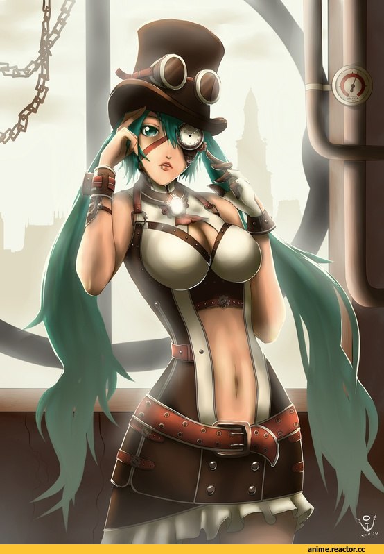 Steampunk, Хатсуне Мику, красивые картинки, аниме-арт, art, аниме
