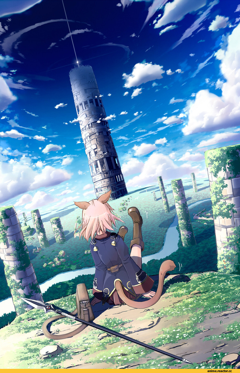 красивые картинки, Anime Art, art, digital art, fantasy art, tower, Anime