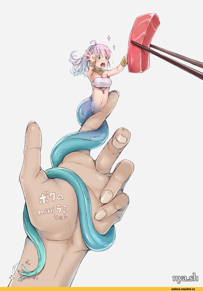 Monster Girl (Anime), naga, snake girl, art, красивые картинки, Anime Art, Nukomasu, Anime