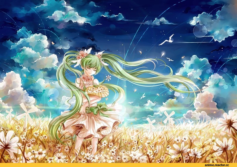 Hatsune Miku, Vocaloid, art, красивые картинки, Anime